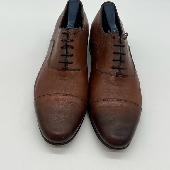 Santoni Darian Mens Sz 9D Brown Leather Cap Toe Oxford Shoes Msrp $795 Nordstrom